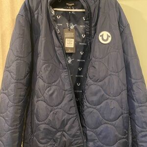 True Religion Men's Navy Quilted Jacket